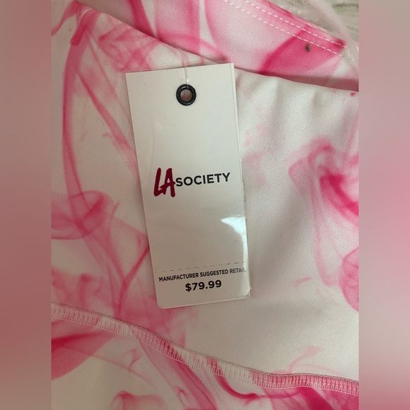 Pink Tie-Dye Women's Leggings - Picture 3 of 7